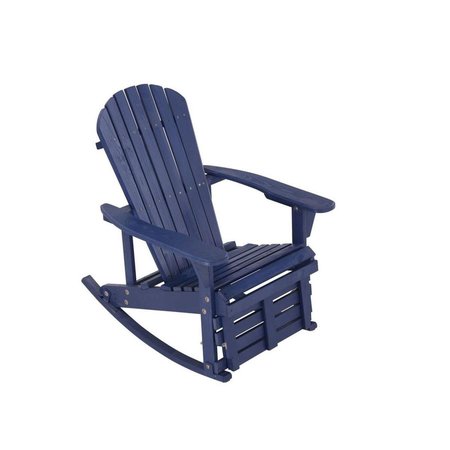 BOLD FONTIER Zero Gravity Collection Adirondack Rocking Chair with Built-in Footrest, Navy Blue BO2690327